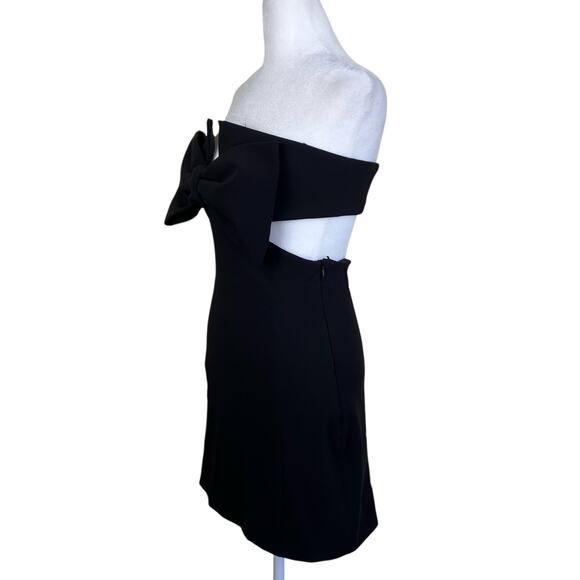 Zara Sz M Bow Detail Cut-Out Strapless Mini Dress in Black Sexy Revenge Dress - Picture 6 of 16